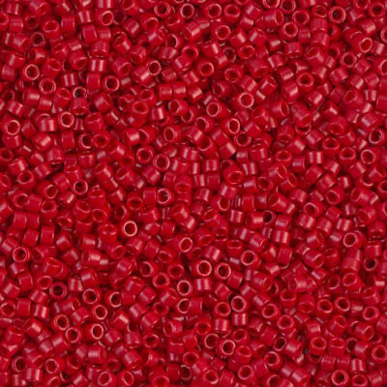 Miyuki Delica Bead 11/0, DB0791, Dyed Semi-Frosted Opaque Bright Red, 5 grams